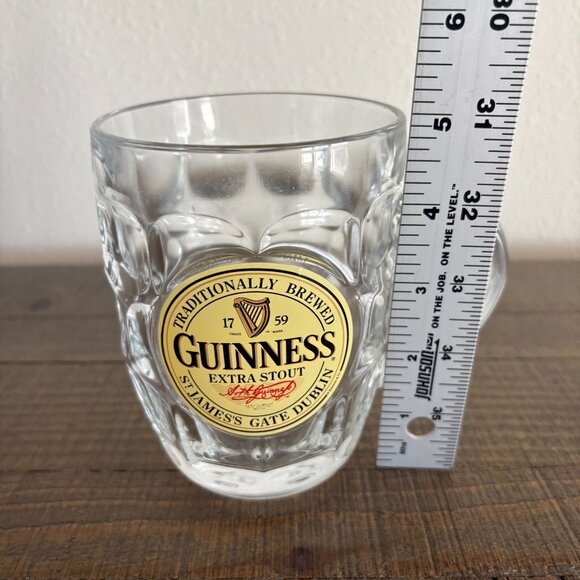 Guinness Extra Stout Dimpled Beer Glass Mug St James Gate Dublin Arc France - Picture 10 of 10